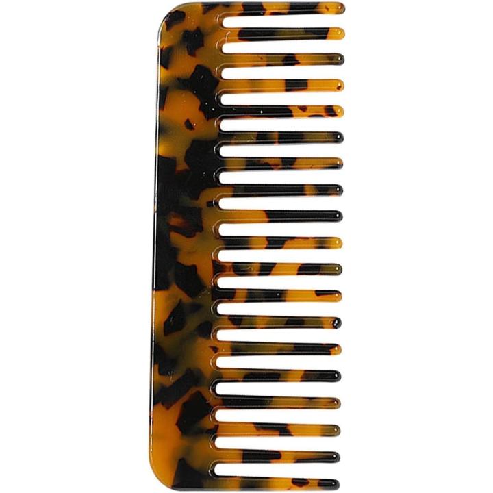 Peine de dientes anchos, concha de tortuga de alta calidad, peine de corte de sierra hecho a mano para grueso o rizado, acabado pulido suave, herramienta portátil antiestática para el cabello, viajes