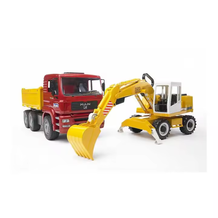 Bruder Excavadora Liebherr MAN TGA - Juguete de Construcción para Niños - 1