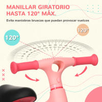 AIYAPLAY Bicicleta sin Pedales para Niños de 18-36 Meses Bicicleta de Equilibrio con Asiento Ajustable en Altura Carga 25 kg 67,5x32x44 cm Rosa - details 3