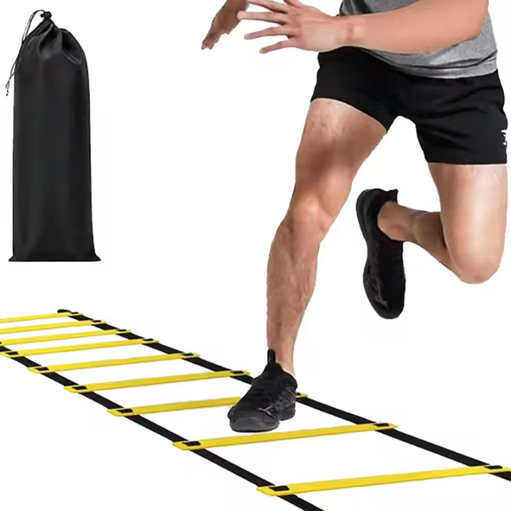Cordón De Agilidad Ajustable De Nylon 3M 4M 6M Para Fitness Y Fútbol Equipo De Entrenamiento Con Ladder De Salto En Color Amarillo Y Negro - 1