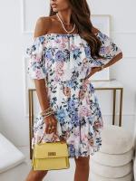 Vestido De Mujer Con Estampado Floral Para Fiesta Noche Club Comedor Verano Regular Cuello Sin Mangas Polyester Fit And Flare - details 2
