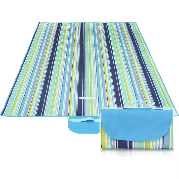 Manta de picnic, lavable a máquina, impermeable (azul-verde) - 1