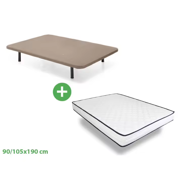 Somier Base Tapizada 90CM + Colchon Basic 90cm - 1