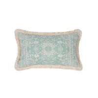 Funda De Cojín Decorativa Verde Con Estampado Geométrico Y Lazos Para Sofá Sala De Estar Dormitorio 100% Poliéster Lavable - details 18
