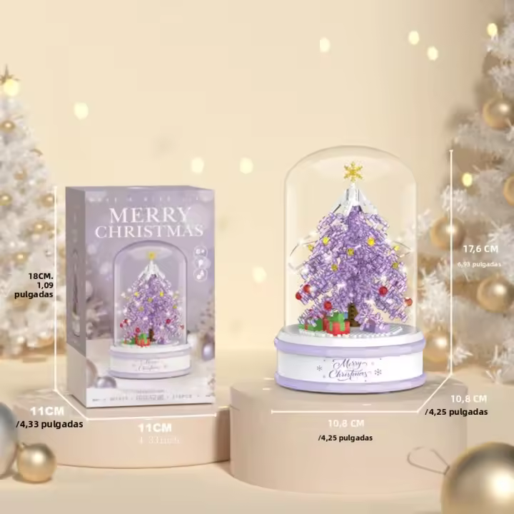 Juguetes De Rompecabezas Para Niños Caja De Música De Árbol De Navidad Con Bloques De Construcción Cristal Regalos De Navidad Para Edad 6-12 - 1