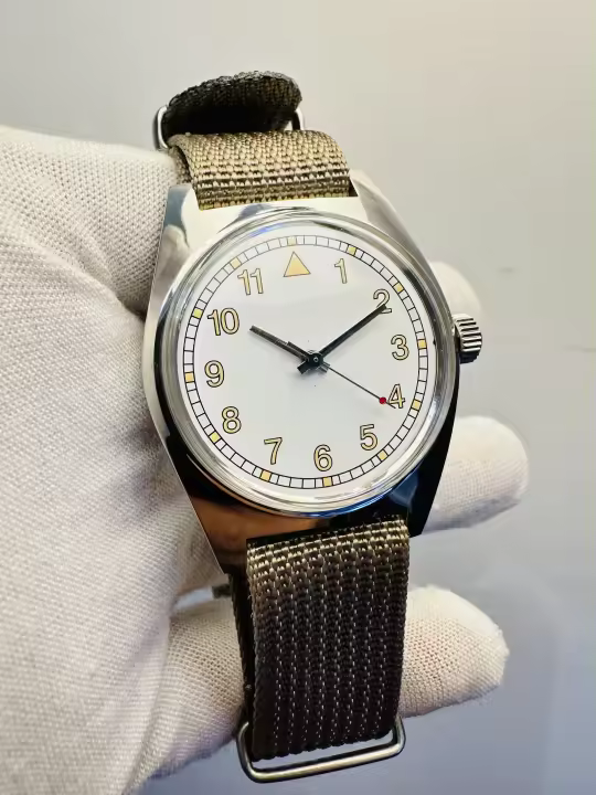 Reloj Mecánico De Mano 7120 Para Hombres 36mm Retro Business Tiempo Clásico Sencillo Para Parejas Material De Correa De Cuero Resistente Al Agua Profundidad 3Bar - 1