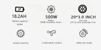 Bicicleta Eléctrica Plegable AVAKA BZ20 Plus 20 pulgadas 48V18.2Ah - Motor 500W-Brake de Disco Doble - Rueda Grasa 3,0 "-Bathería Extraible-Pantalla LCD - details 1
