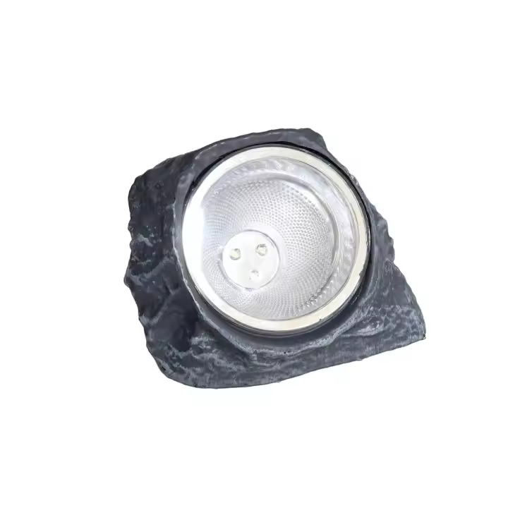 Gerimport - Foco Solar Diseño Piedra - Luz LED - 13x11 Cm - 1