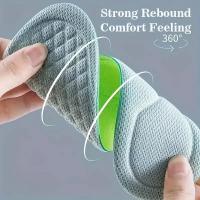1par De Plantillas Deportivas 5D Invisibles Para Hombre Y Mujer Con Suela Suave Y Almohadilla Completa Para Absorber Choques - details 1