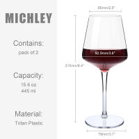 MICHLEY Juego De Vajilla De Vinagre De Plástico Tritan Indestructible Para Piscina Flotante 2/4/6 Piezas Transparentes Para Fiestas - details 1