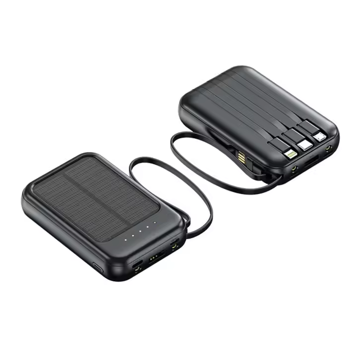 Banco de Energía Solar de 20 000 mAh con cable integrado: Cargador portátil de Alta capacidad para acampar y viajar al Aire Libre. - 1