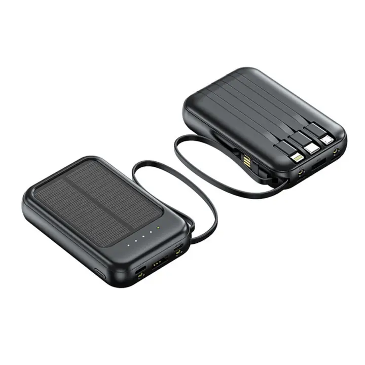 Banco de Energía Solar de 20 000 mAh con cable integrado: Cargador portátil de Alta capacidad para acampar y viajar al Aire Libre. - 1