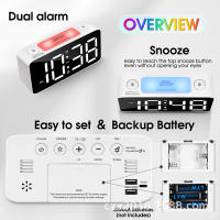 Reloj despertador extra grande para dormir demasiado, Reloj despertador digital para dormitorio, Reloj digital with Luz Nocturna de 7 Colores, Volumen ajustable, cable de carga USB para niños y adolescentes - details 3