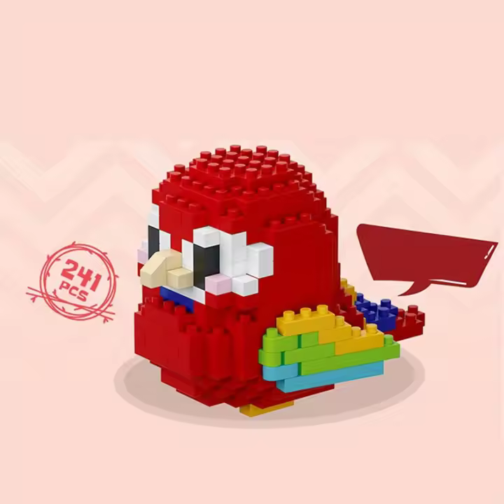 250pcs Creative DIY Cartoon Cute Bird Parrot Sparrow Animal Micro Drill Small Particle Building Blocks Assembled Ornaments Toys - 1