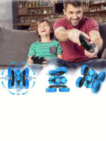 Coche De Control Remoto Sin Cables Con Doble Cara Y Luces Que Gira 360 Grados Coche De Acrobacia Remoto Para Niños - details 1