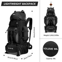 Mochila De Camping Y Senderismo Impermeable De 90L Para Hombres Y Mujeres Bolsa De Deportes Al Aire Libre Gran Capacidad Para Viajes Y Acampar - details 0