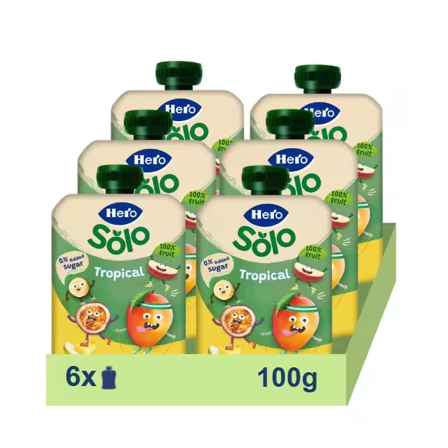 Hero pack de bolsitas tropical Para bebés desde 12 meses. 6x100g - 1