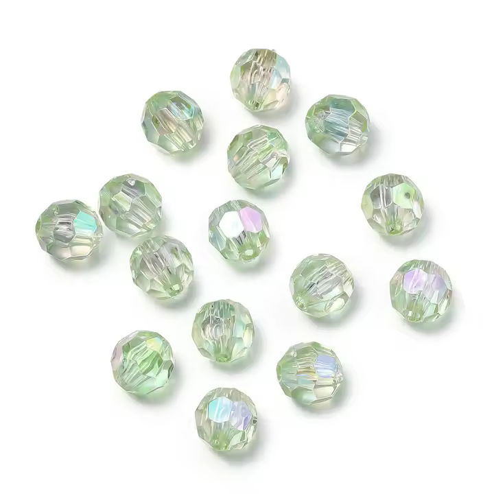 50pcs AB Colores Acrílico Facetado 8mm Bola Espaciadora Para DIY Pulseras Collares Aretes Accesorios De Joyería - 1