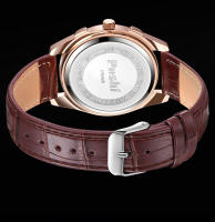 Reloj De Pulsera Deportivo Para Hombre POSHI Nueva Moda 2023 Con Correa De Cuero Lujo Movimiento Cuarzo Impermeable Y Calendario - details 3