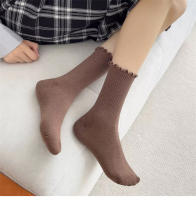 Calcetines De Mujer Estilo Coreano Nuevos De Color Sólido Kawaii Para Niñas Calcetines Transpirables De Alta Calidad Con Volante - details 4