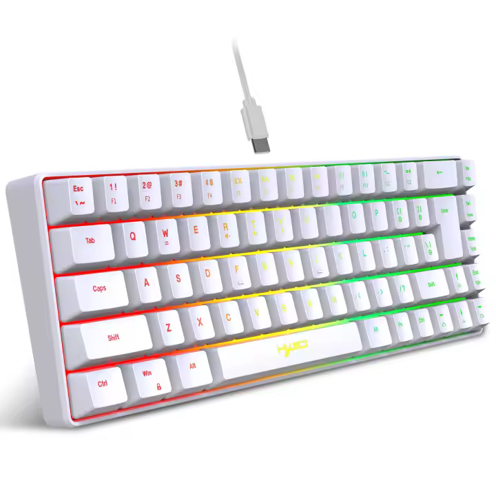 Teclado De Juego Con Iluminación RGB De 69 Teclas Diseño Compacto De 68% Teclado Conectado Por Cable Estándar Para Oficinistas Y Jugadores - 1
