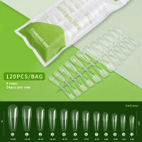 Set De Uñas Postizas De Acrílico Transparentes Fully 120pcs/bag Tamaño Mixto Para Ballet Y Ocasiones Especiales - details 13