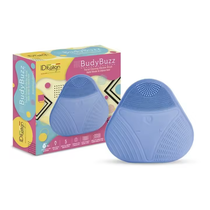 Italian Design - Limpiador Facial de Silicona SILICON CLEANSING para una Limpieza Facial sin Productos Basada en Vibraciones de Alta Frecuencia - Estrías de Masaje y 5 Niveles de Vibración - Resistente al Agua - Apto para Todo Tipo de Pieles - 1