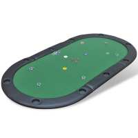 vidaXL Tablero de póker plegable para 10 jugadores en color Azul/Verde - details 1