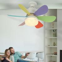 Ventilador de techo con luz, 30 W, 20 pulgadas, LED, para interiores, blanco, moderno, empotrado, luz de 3 colores, 6 aspas, ideal para oficinas, dormitorios y cocinas., 420 x 205 mm - details 3