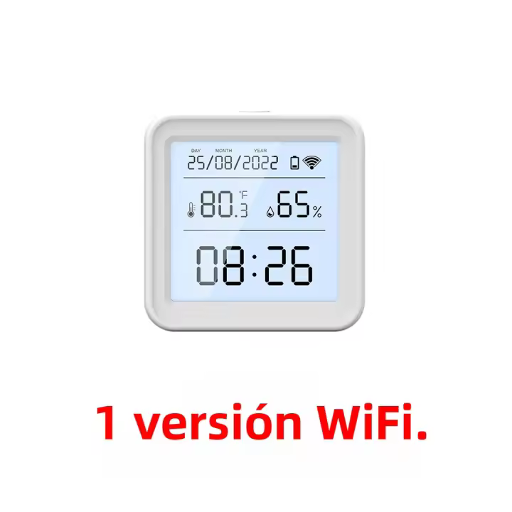 Sensor De Temperatura Y Humedad Zigbee/WiFi Tuya Con Luz De Iluminación Interior Compatible Con Alexa Y Google Home Control Por Voz - 1
