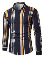 Camisa Casual Para Hombre FGKKS 2024 De Tendencia Estampada De Alta Calidad High Street Wear De Verano Con Cuello En V Y Mangas Largas - details 3