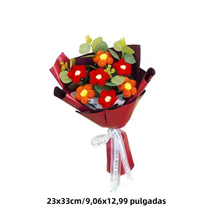 Bouquet De Flores Tejidas Decoración Para El Hogar Para Día Del Maestro Cumpleaños Aniversario Agradecimiento Día De La Madre Regalo Para Mujer - 1
