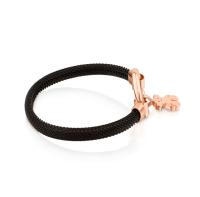 S925 sterling silver bear decorative ring & wire braided bracelet European and American fashion exquisite braided bracelet simple and versatile women's silver jewelry - details 9
