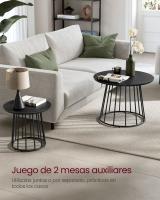 Juego de 2 Mesas de Centro Redondas - Estilo Moderno con Marco de Acero, para Sala de Estar y Dormitorio, Disponible en Varios Colores - details 14