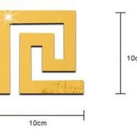 3D espejo etiqueta de la pared removible autoadhesivo acrílico azulejo calcomanías arte DIY decoración hogar Oficina pared pie línea papel pintado bordes línea (oro, 20) - details 0