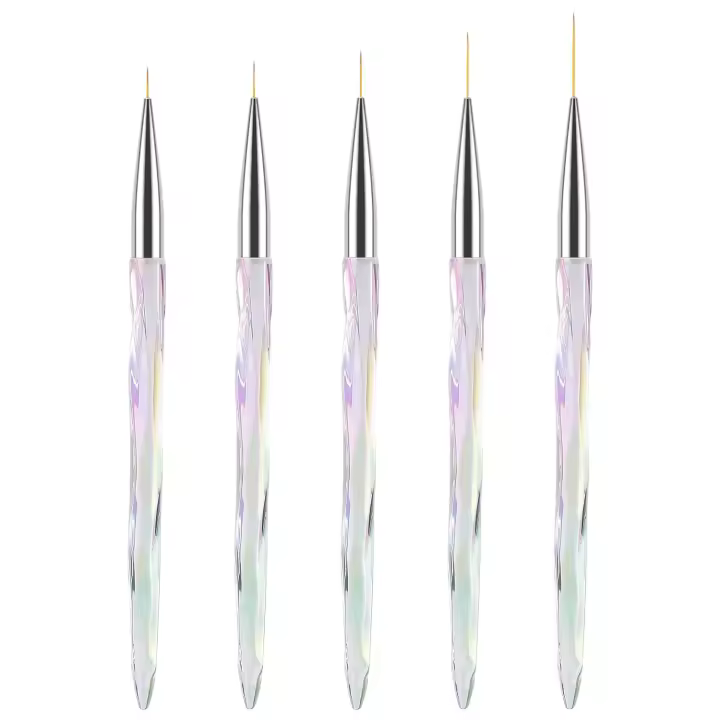 Pinceles delineadores para uñas, pinceles de línea fina de 7/9/11/15/20 mm, pinceles de dibujo de precisión para esmalte de uñas en gel. - 1