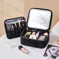 Estuche De Maquillaje LED Con Espejo Y Luces Capacidad Grande Sensación Premium Estuche De Luxo Para Cosméticos Estilo Inglés - details 2
