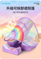 Anillo inflable Swimbobo para el abdomen de bebés y niños pequeños con parasol. Ideal para nadar boca abajo o acostado. Reposapiernas extraíble. - details 16