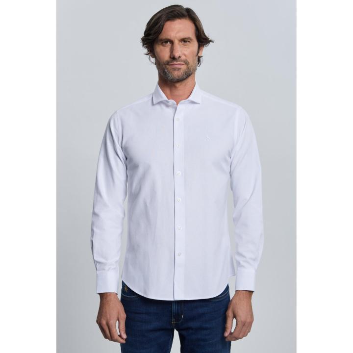 Camisa Valecuatro Oxford Blanco Cuello Italiano