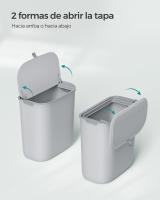 Cubo de Basura Colgante de 9L para Cocina - Montaje en Pared o Puerta de Armario, con Tapa para Residuos, Ideal para Debajo del Fregadero, Blanco o Gris - details 8