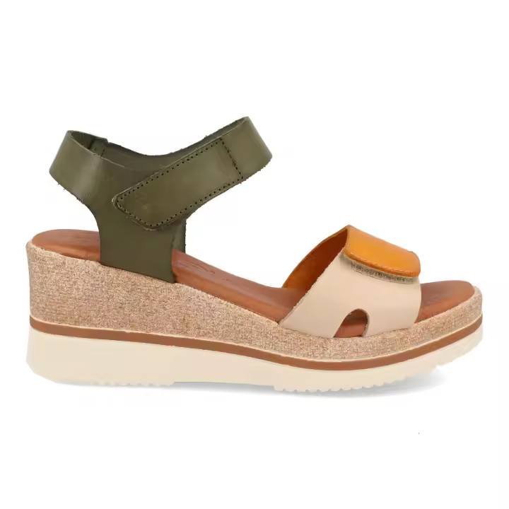 Sandalia de Cuña en Piel con Velcro para Señora marca Bda 662 Multicolor - 1