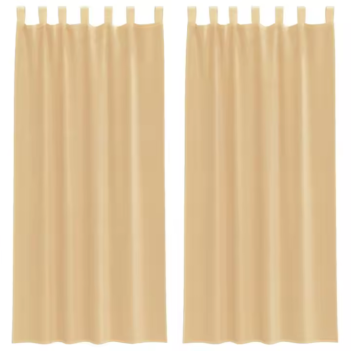 vidaXL Cortinas de gasa con trabillas 2 uds arena 140x225 cm - 1