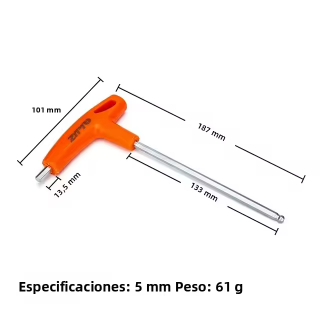 Llave De Allen Hexagonal ZTTO Con Adaptador Quick Snap 2 En 1 Cabeza Plana Y Sférica Acero Cromo Vanadio Tamaños 2/2.5/3/4/5/6/8/10 Mm Herramienta Universal Para Bicicletas - 1