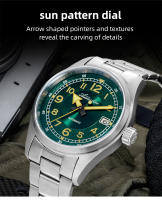 Reloj De Pulsera Para Hombre ADDIESDIVE Automatico NH35 39mm Dial Sunburst Retro Luminoso Vestimenta 200m Impermeable Con Cristal De Zafiro - details 5