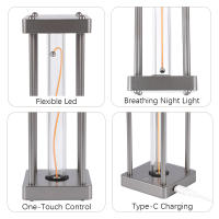 Lámpara De Mesa LED Táctil Cuadrada Creativa Luz Nocturna Cuantum Para Dormitorio Estudio Lectura Cuidado Ocular Con Tipo-C Decorativo - details 6