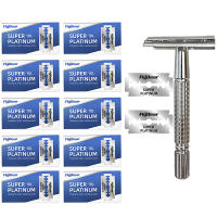 Afeitadora De Acero Inoxidable Doble Cara Para Hombres Con Hoja Afilada Reemplazable Antiguo Estilo Adecuada Para El Pelaje - details 0