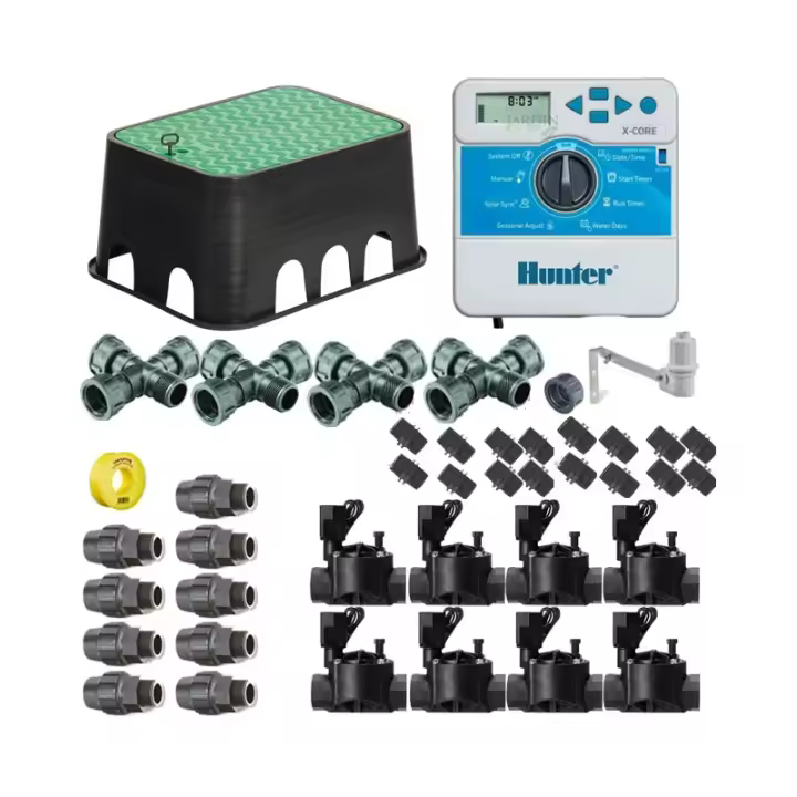 HUNTER Kit profesional riego automático Hunter-Rain Bird de 8 zonas 24v para tuberia 32mm - 1