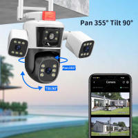 Cámara De Seguridad IP Exterior 8K 16MP WiFi Con Zoom 10X Cuatro Lentes PTZ Vigilancia Inteligente CCTV Detección De Movimiento Cámara Doméstica Black - details 9
