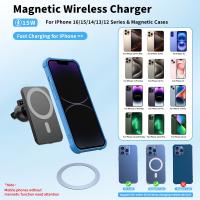 Soporte Magnético para Teléfono de Coche de Carga Universal 15W with Succion Fuerte \ nInstalación con Un Solo Toque Compatibilidad Universal Salida de Aire de Navegación en Coche - Compatible con iPhone15 12 14 & 13 - details 1