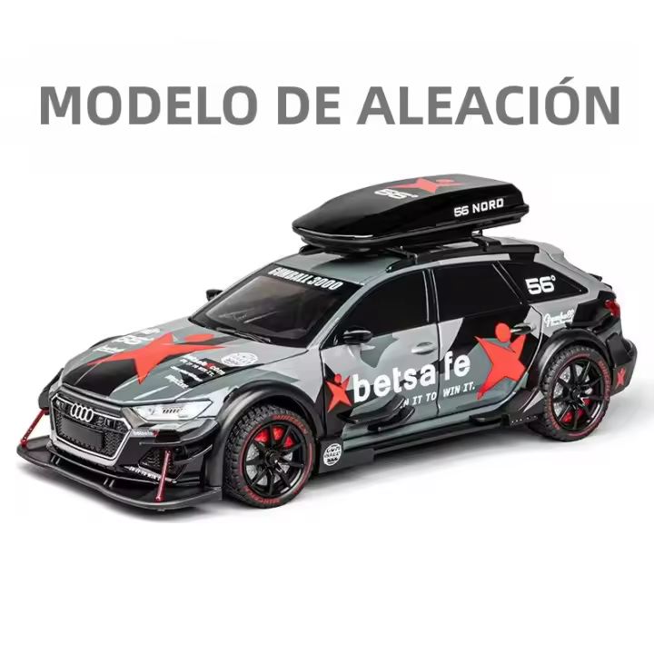 Modelo De Coche De Carreras Audi RS6 Avant 1/24 Escala Metal Con Luz Y Sonido Coche De Juguetes Para Niños Regalo Vehículo De Deporte Para Enseñanza Y Colección - 1